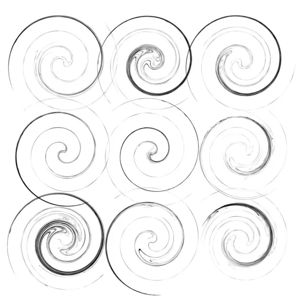 Espirales Remolinos Giros Hélice Voluta Forma Caracol — Vector de stock