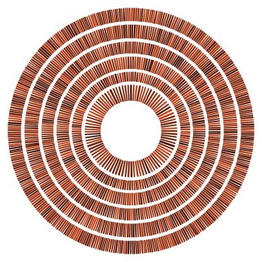 Geometrik daire elementi. Dairesel kırmızı taş işçiliği, duvarcılık taşı, kaya daireleri..