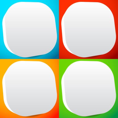 Boş, boş yuvarlak kare düğme, rozet ve pin şekli tasarım elementi