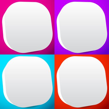 Boş, boş yuvarlak kare düğme, rozet ve pin şekli tasarım elementi