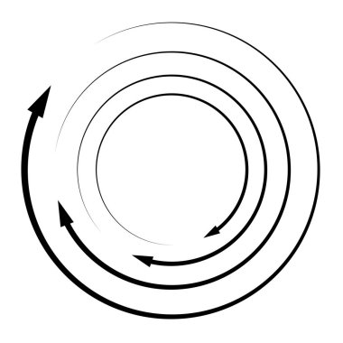 Dönen oklar. Eş merkezli, dairesel ve dairesel ok elementi. Döngüsel imleç, imleç simgesi