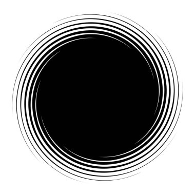 Döngüsel daire, sarmal, volta elementi. Döndürme, santrifüj ve dönme etkisiyle eş merkezli şekil. Döndürme, döndürme ve döndürme vektör illüstrasyonu