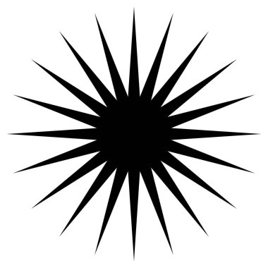 Yıldız patlaması, güneş patlaması radyal, yayılan motif, mandala klip- art vektör