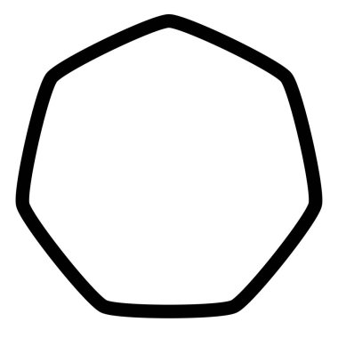 Yuvarlak hepgon çokgen hatlı, ana hatları şekilli. Yumuşak, pürüzsüz tasarım ögesi