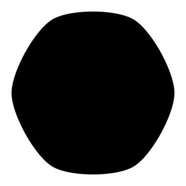 Siyah, yuvarlak çokgen şekilli. Yumuşak, yumuşak nokta tasarım ögesi