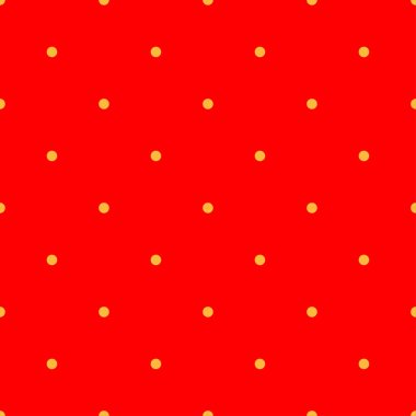 Pop sanat, çizgi roman sarı ve kırmızı noktalı, kusursuz bir şekilde tekrarlanabilir geometrik desen çiziyor. Noktacılık, noktalama ve noktalama, noktalama retro sanat illüstrasyonu
