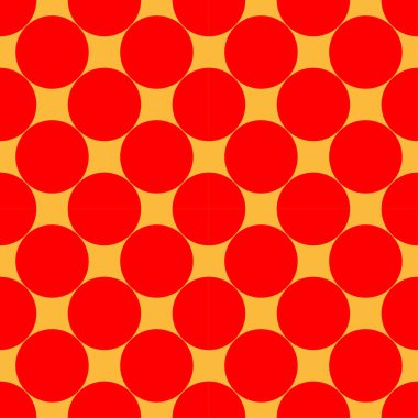 Pop sanat, çizgi roman sarı ve kırmızı noktalı, kusursuz bir şekilde tekrarlanabilir geometrik desen çiziyor. Noktacılık, noktalama ve noktalama, noktalama retro sanat illüstrasyonu