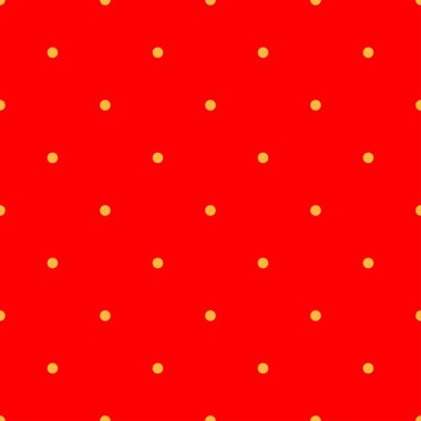 Pop sanat, çizgi roman sarı ve kırmızı noktalı, kusursuz bir şekilde tekrarlanabilir geometrik desen çiziyor. Noktacılık, noktalama ve noktalama, noktalama retro sanat illüstrasyonu