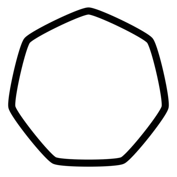 Στρογγυλεμένο Περίγραμμα Επταγώνου Πολυγώνου Περίγραμμα Σχήματος Μαλακό Λείο Στοιχείο Σχεδιασμού — Διανυσματικό Αρχείο