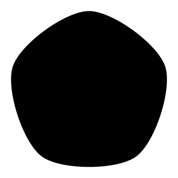 Zaoblený Mnohoúhelníkový Tvar Černé Barvě Hladký Měkký Prvek Designu — Stockový vektor