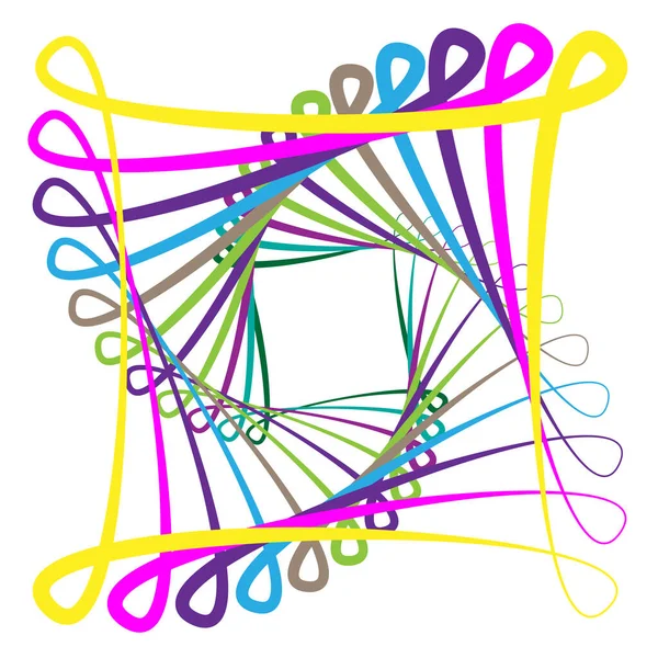 抽象幾何学的な形状 内側の回転を持つ設計要素 渦巻き スパイラル ねじれや渦効果曼荼羅 モチーフ 円要素図 — ストックベクタ