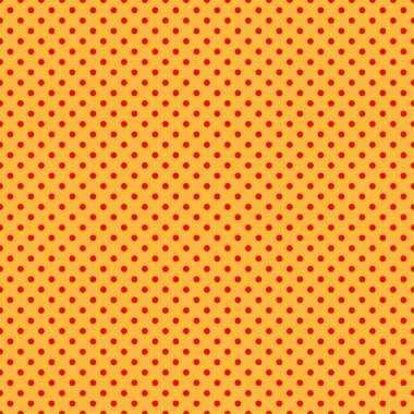 Pop sanat, çizgi roman sarı ve kırmızı noktalı, kusursuz bir şekilde tekrarlanabilir geometrik desen çiziyor. Noktacılık, noktalama ve noktalama, noktalama retro sanat illüstrasyonu