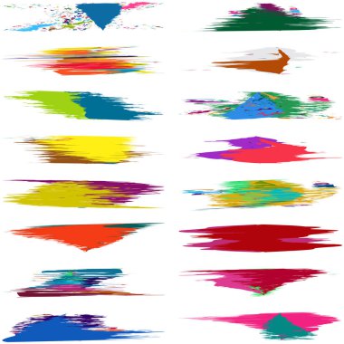 İğrenç, grunge, ve ince çizgi ayırıcı, boya fırçası, fırça darbesi vektörü. Mürekkep, sıvı ve sıvı yatay sıçrama efekti