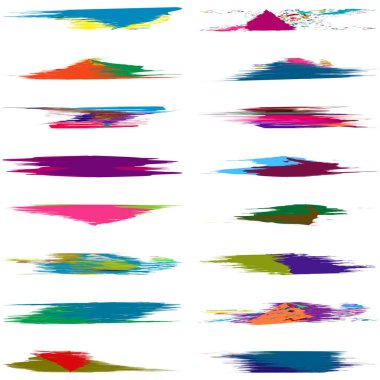 İğrenç, grunge, ve ince çizgi ayırıcı, boya fırçası, fırça darbesi vektörü. Mürekkep, sıvı ve sıvı yatay sıçrama efekti