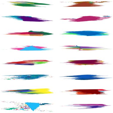 İğrenç, grunge, ve ince çizgi ayırıcı, boya fırçası, fırça darbesi vektörü. Mürekkep, sıvı ve sıvı yatay sıçrama efekti