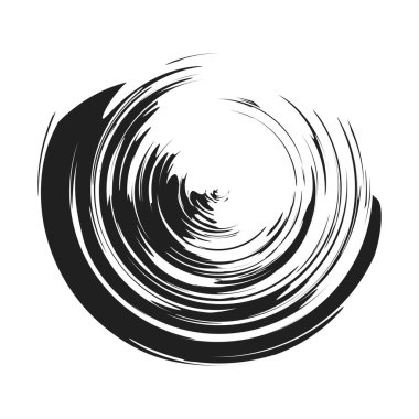 İğrenç, iğrenç ve dokulu daire. Boya fırçası, fırça darbesi vektörü. Mürekkep, sıvı ve sıvı kenar sıçrama efekti