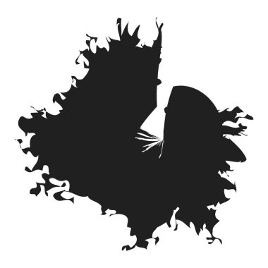 İğrenç, iğrenç ve dokulu daire. Boya fırçası, fırça darbesi vektörü. Mürekkep, sıvı ve sıvı kenar sıçrama efekti