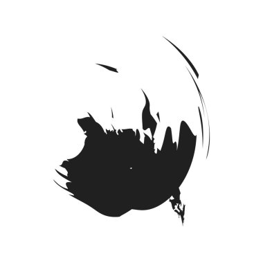 İğrenç, iğrenç ve dokulu daire. Boya fırçası, fırça darbesi vektörü. Mürekkep, sıvı ve sıvı kenar sıçrama efekti