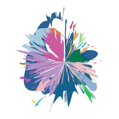 İğrenç, iğrenç ve dokulu daire. Boya fırçası, fırça darbesi vektörü. Mürekkep, sıvı ve sıvı kenar sıçrama efekti