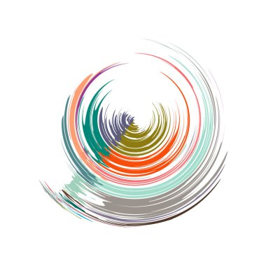 İğrenç, iğrenç ve dokulu daire. Boya fırçası, fırça darbesi vektörü. Mürekkep, sıvı ve sıvı kenar sıçrama efekti