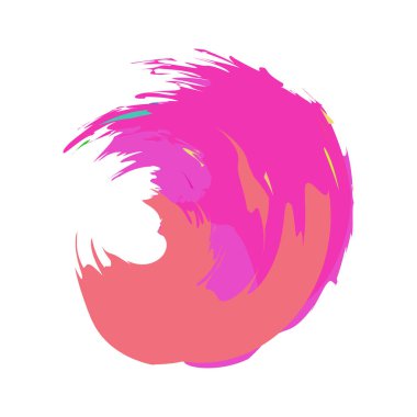 İğrenç, iğrenç ve dokulu daire. Boya fırçası, fırça darbesi vektörü. Mürekkep, sıvı ve sıvı kenar sıçrama efekti