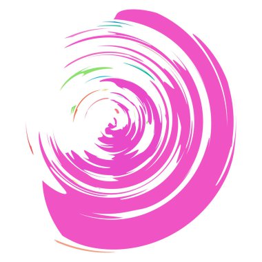 İğrenç, iğrenç ve dokulu daire. Boya fırçası, fırça darbesi vektörü. Mürekkep, sıvı ve sıvı kenar sıçrama efekti