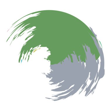 İğrenç, iğrenç ve dokulu daire. Boya fırçası, fırça darbesi vektörü. Mürekkep, sıvı ve sıvı kenar sıçrama efekti