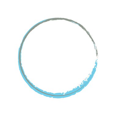 İğrenç, iğrenç ve dokulu daire. Boya fırçası, fırça darbesi vektörü. Mürekkep, sıvı ve sıvı kenar sıçrama efekti