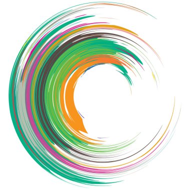 İğrenç, iğrenç ve dokulu daire. Boya fırçası, fırça darbesi vektörü. Mürekkep, sıvı ve sıvı kenar sıçrama efekti