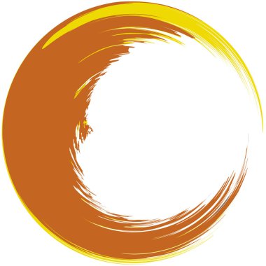 İğrenç, iğrenç ve dokulu daire. Boya fırçası, fırça darbesi vektörü. Mürekkep, sıvı ve sıvı kenar sıçrama efekti