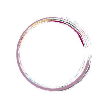 İğrenç, iğrenç ve dokulu daire. Boya fırçası, fırça darbesi vektörü. Mürekkep, sıvı ve sıvı kenar sıçrama efekti