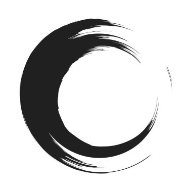 İğrenç, iğrenç ve dokulu daire. Boya fırçası, fırça darbesi vektörü. Mürekkep, sıvı ve sıvı kenar sıçrama efekti