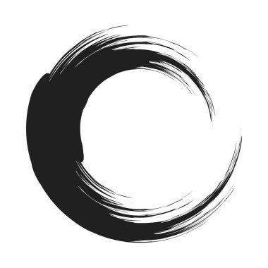 İğrenç, iğrenç ve dokulu daire. Boya fırçası, fırça darbesi vektörü. Mürekkep, sıvı ve sıvı kenar sıçrama efekti