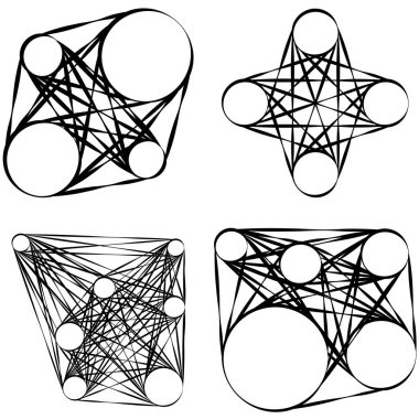 Soyut motif, mandala şekil tasarım elementleri