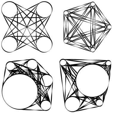 Soyut motif, mandala şekil tasarım elementleri