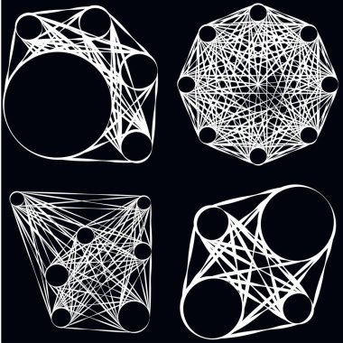 Soyut motif, mandala şekil tasarım elementleri