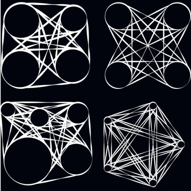 Soyut motif, mandala şekil tasarım elementleri