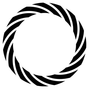 Döngüsel daire, sarmal, volta elementi. Döndürme, santrifüj ve dönme etkisiyle eş merkezli şekil. Döndürme, döndürme ve döndürme vektör illüstrasyonu