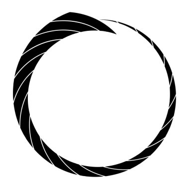 Döngüsel daire, sarmal, volta elementi. Döndürme, santrifüj ve dönme etkisiyle eş merkezli şekil. Döndürme, döndürme ve döndürme vektör illüstrasyonu