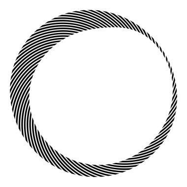 Döngüsel daire, sarmal, volta elementi. Döndürme, santrifüj ve dönme etkisiyle eş merkezli şekil. Döndürme, döndürme ve döndürme vektör illüstrasyonu