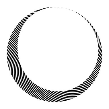 Döngüsel daire, sarmal, volta elementi. Döndürme, santrifüj ve dönme etkisiyle eş merkezli şekil. Döndürme, döndürme ve döndürme vektör illüstrasyonu