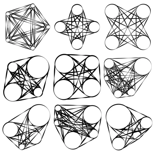 Soyut motif, mandala şekil tasarım elementleri