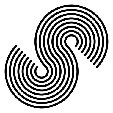 Grafikler, ikon, paralel eğri çizgilerden oluşan sembol. Camber, esneklik çizgileri ögesi