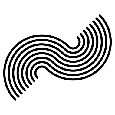 Grafikler, ikon, paralel eğri çizgilerden oluşan sembol. Camber, esneklik çizgileri ögesi