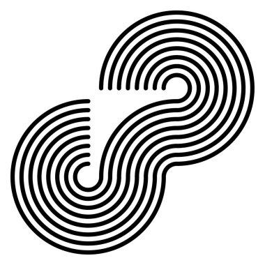 Grafikler, ikon, paralel eğri çizgilerden oluşan sembol. Camber, esneklik çizgileri ögesi