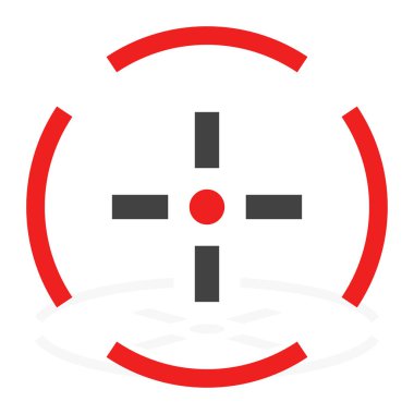 Çapraz saç, reticle, hedef simge, sembol ve logo. Doğruluk, hassasiyet, odaklanma konsepti çizimi
