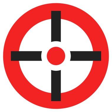 Çapraz saç, reticle, hedef simge, sembol ve logo. Doğruluk, hassasiyet, odaklanma konsepti çizimi