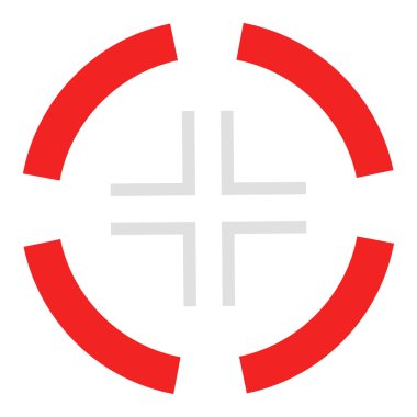 Çapraz saç, reticle, hedef simge, sembol ve logo. Doğruluk, hassasiyet, odaklanma konsepti çizimi