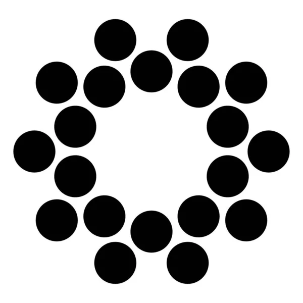Jednoduchá Grafika Teček Kruhů Základní Tečkovaná Kruhová Mandala Motiv Tečky — Stockový vektor