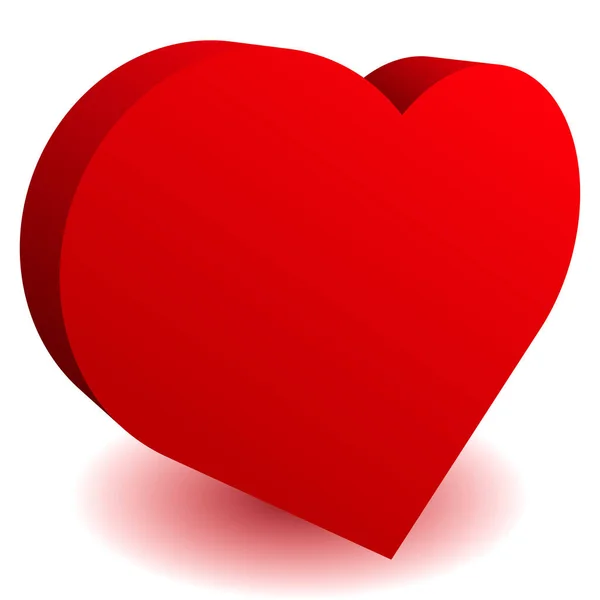 愛情アイコンとロゴとしての3Dハートの形 — ストックベクタ